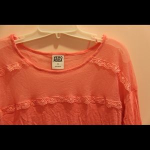 Vero Moda Pink Long Sleeve w/ Lace at Top Size XS
